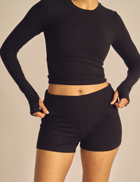 Ribbed Foldover Shorts