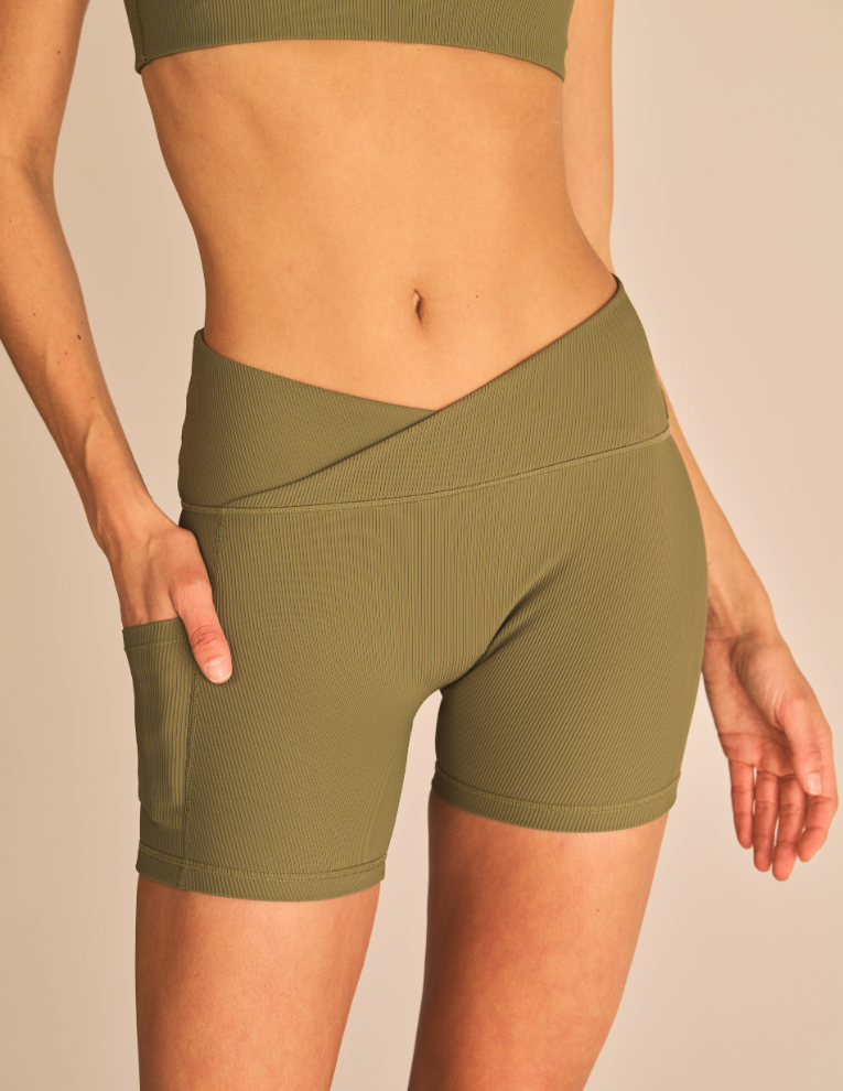 Ribbed Sculpt V Short - Olive