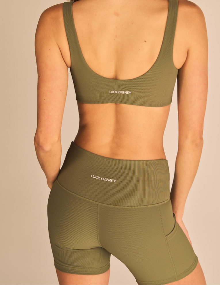 Ribbed Sculpt V Short - Olive