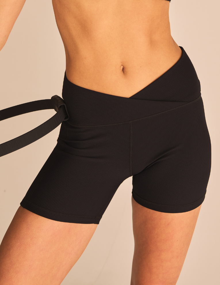 Ribbed Sculpt V Short - Black
