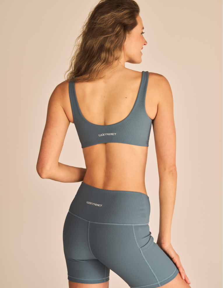 Ribbed Sculpt Sports Bra - Jade