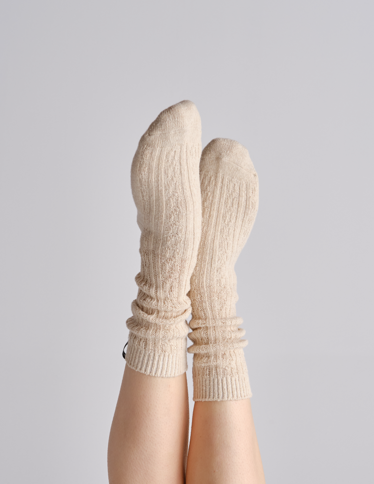 Everyday Cable Knit Scrunchie Sock