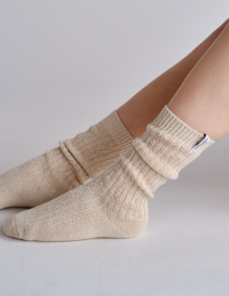 Everyday Cable Knit Scrunchie Sock