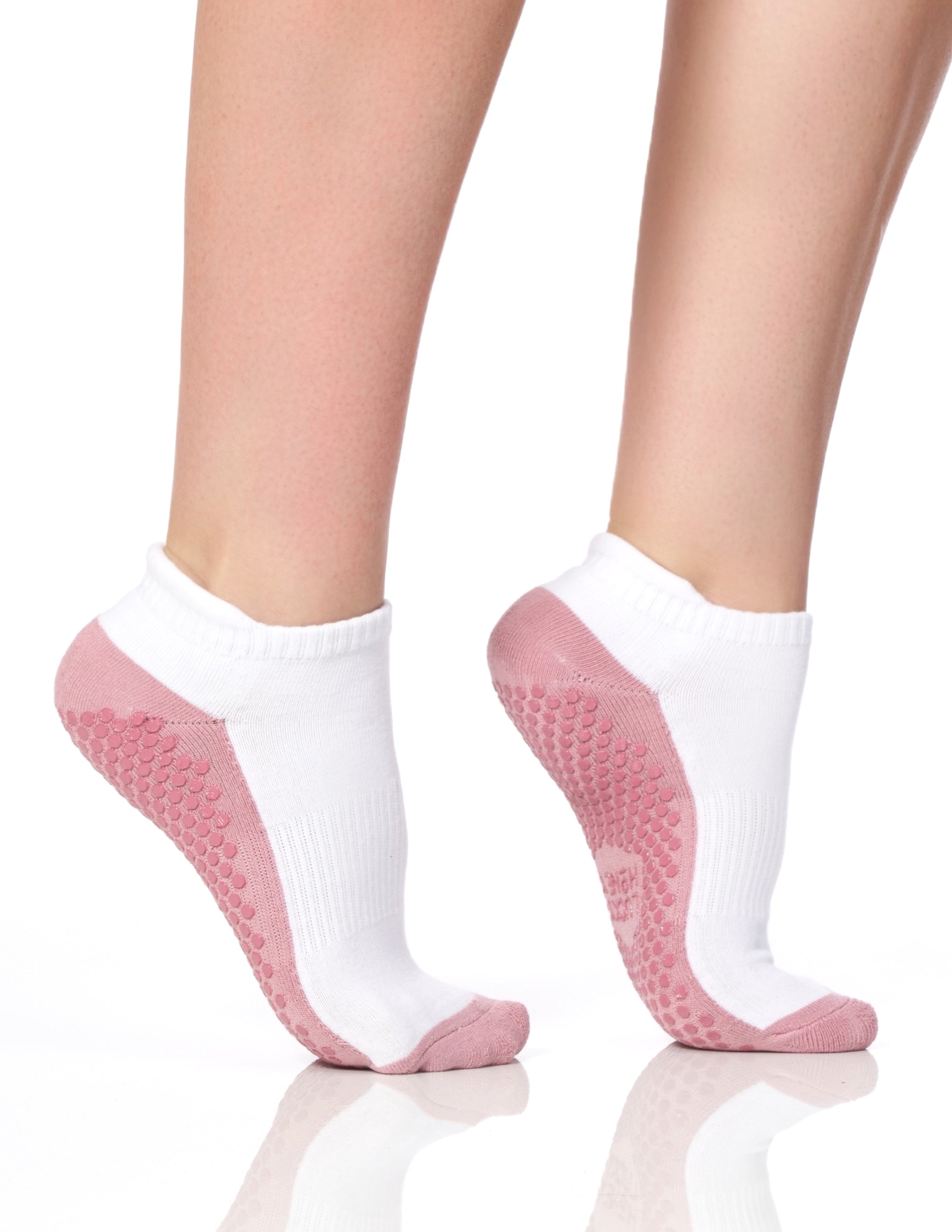 The Sneaker Grip Sock White & Rosie - Lucky Honey