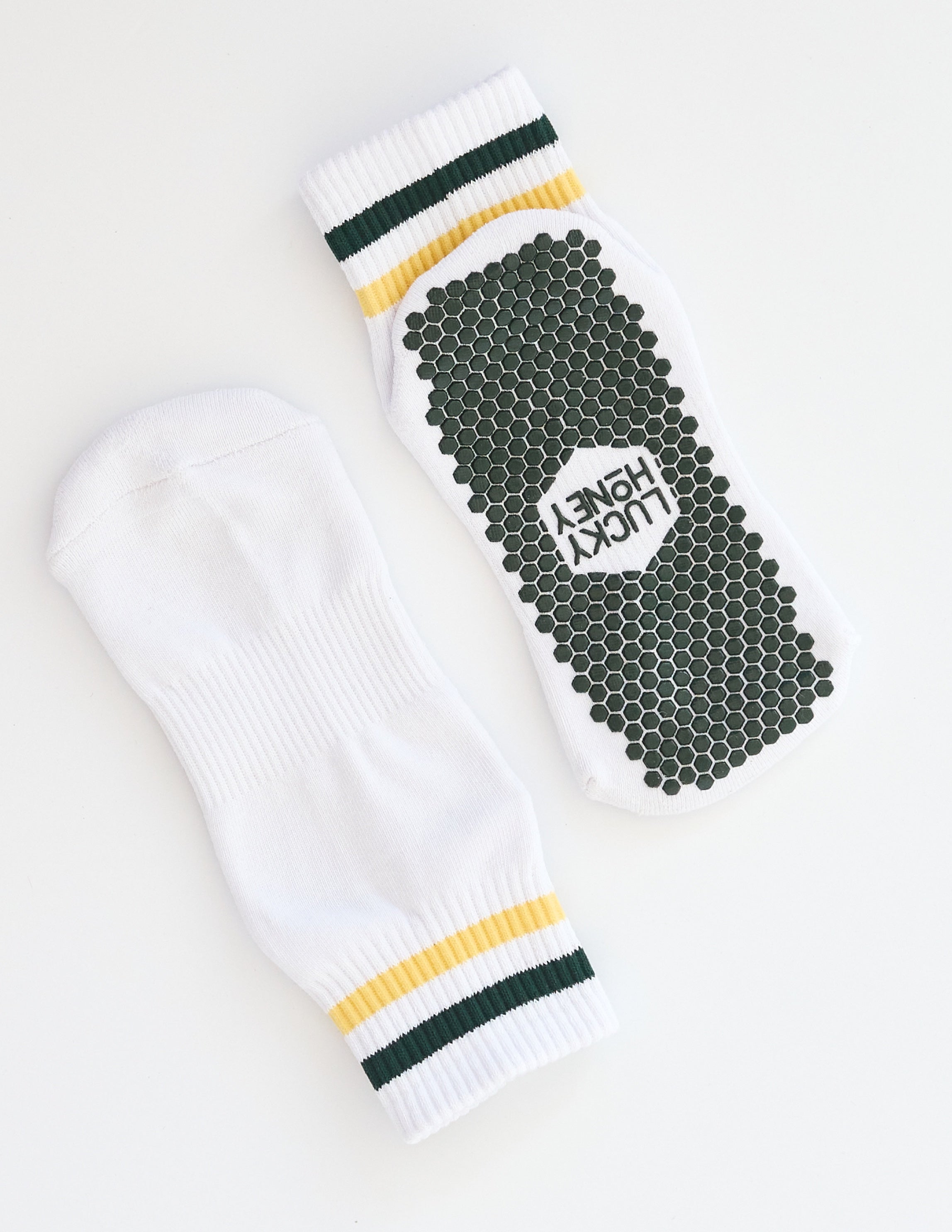 The Boyfriend Sock Varsity Green and Yellow