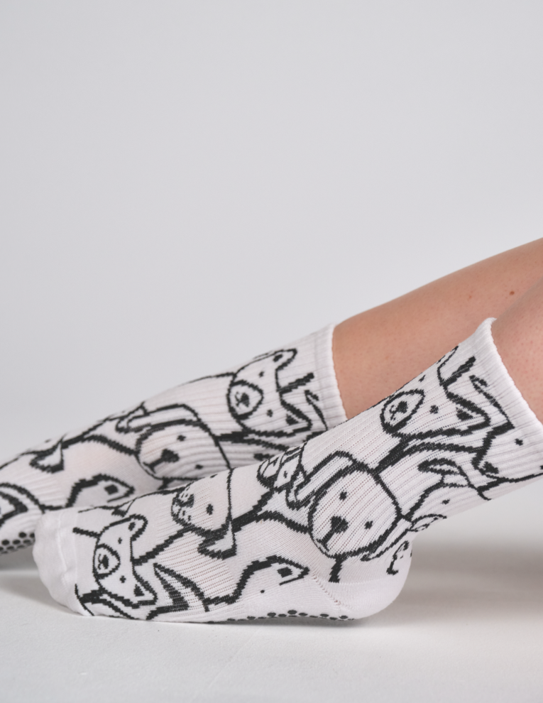 The Animal Love Grip Sock- Dog Print