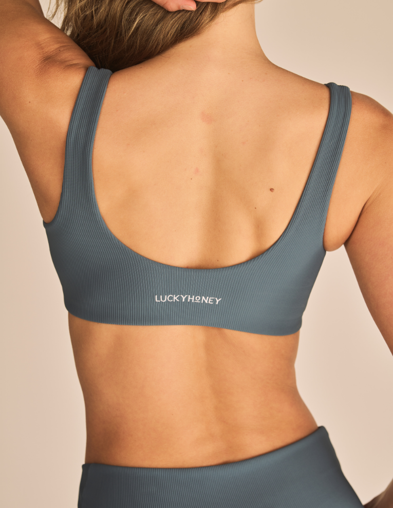 Ribbed Sculpt Sports Bra - Jade
