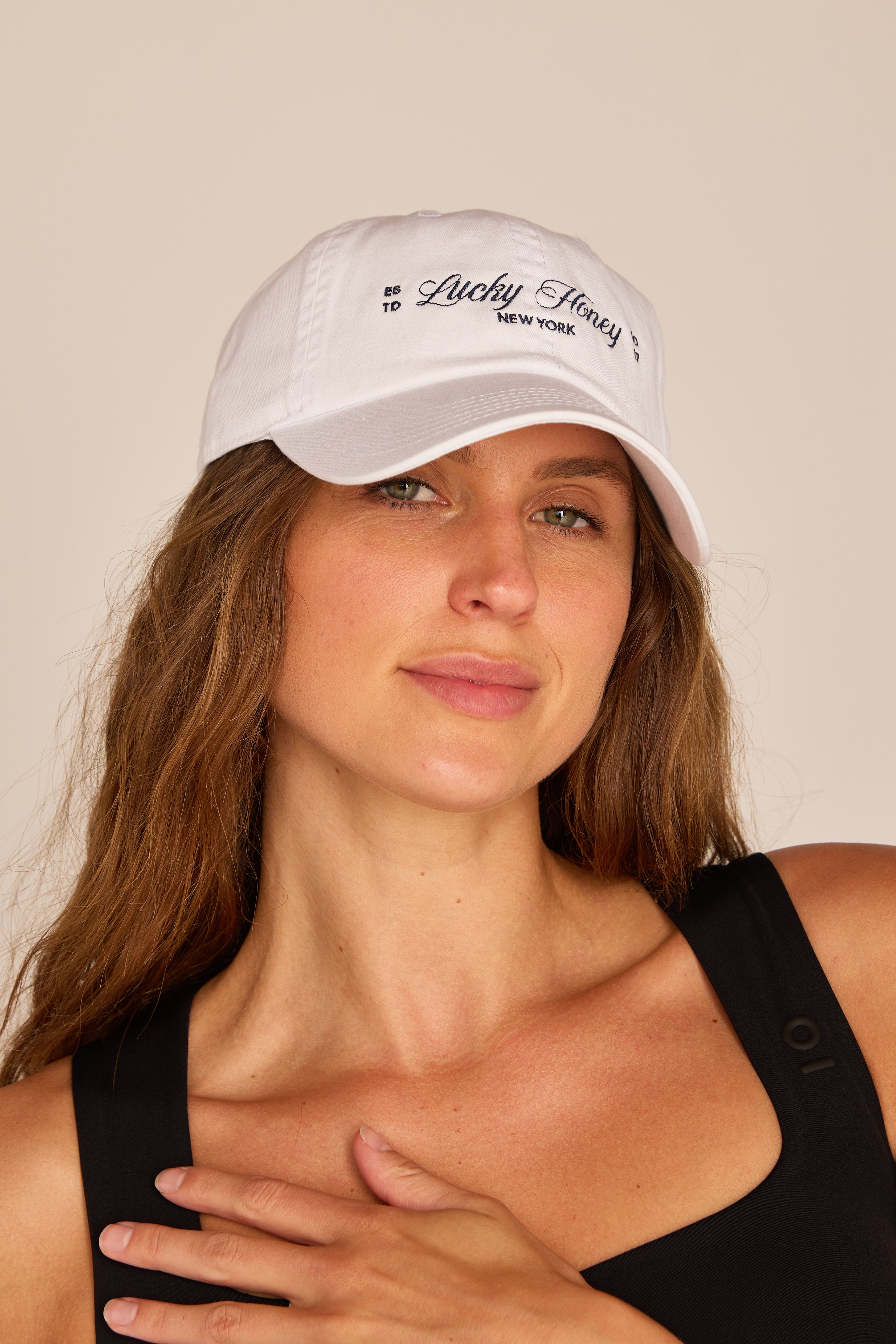 Lucky Honey Wellness Club Baseball Hat White