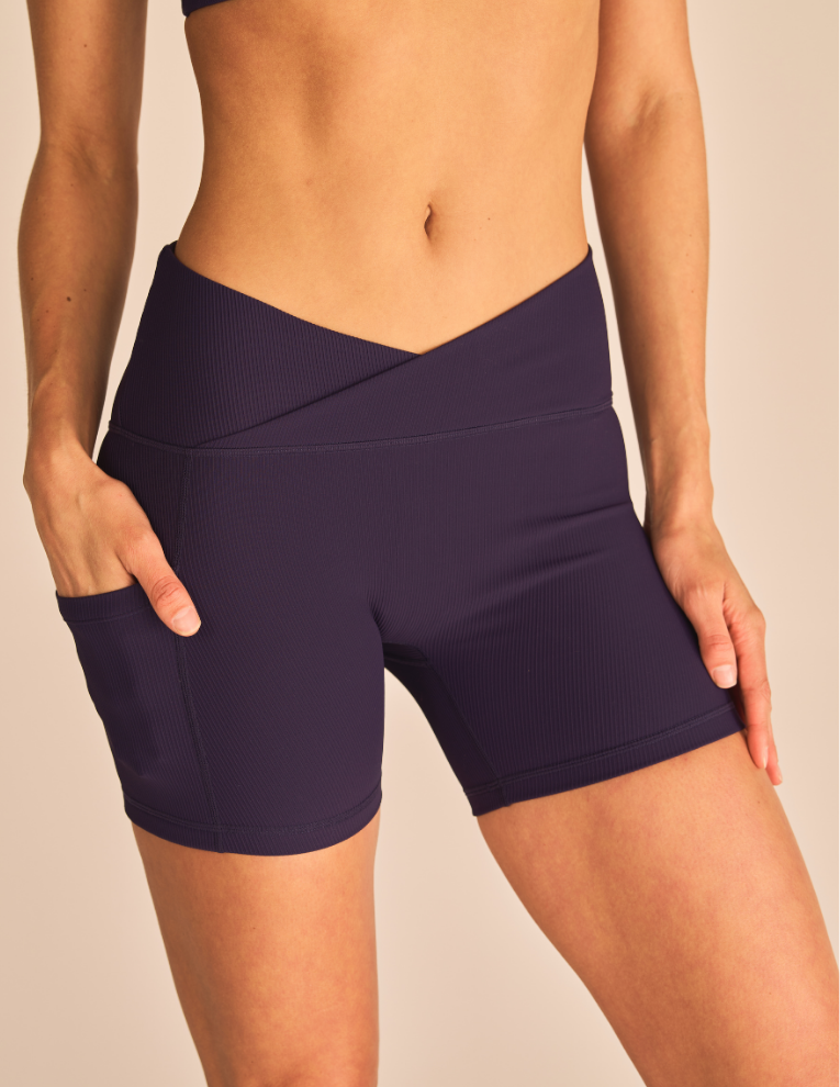 Ribbed Sculpt V Short - Navy
