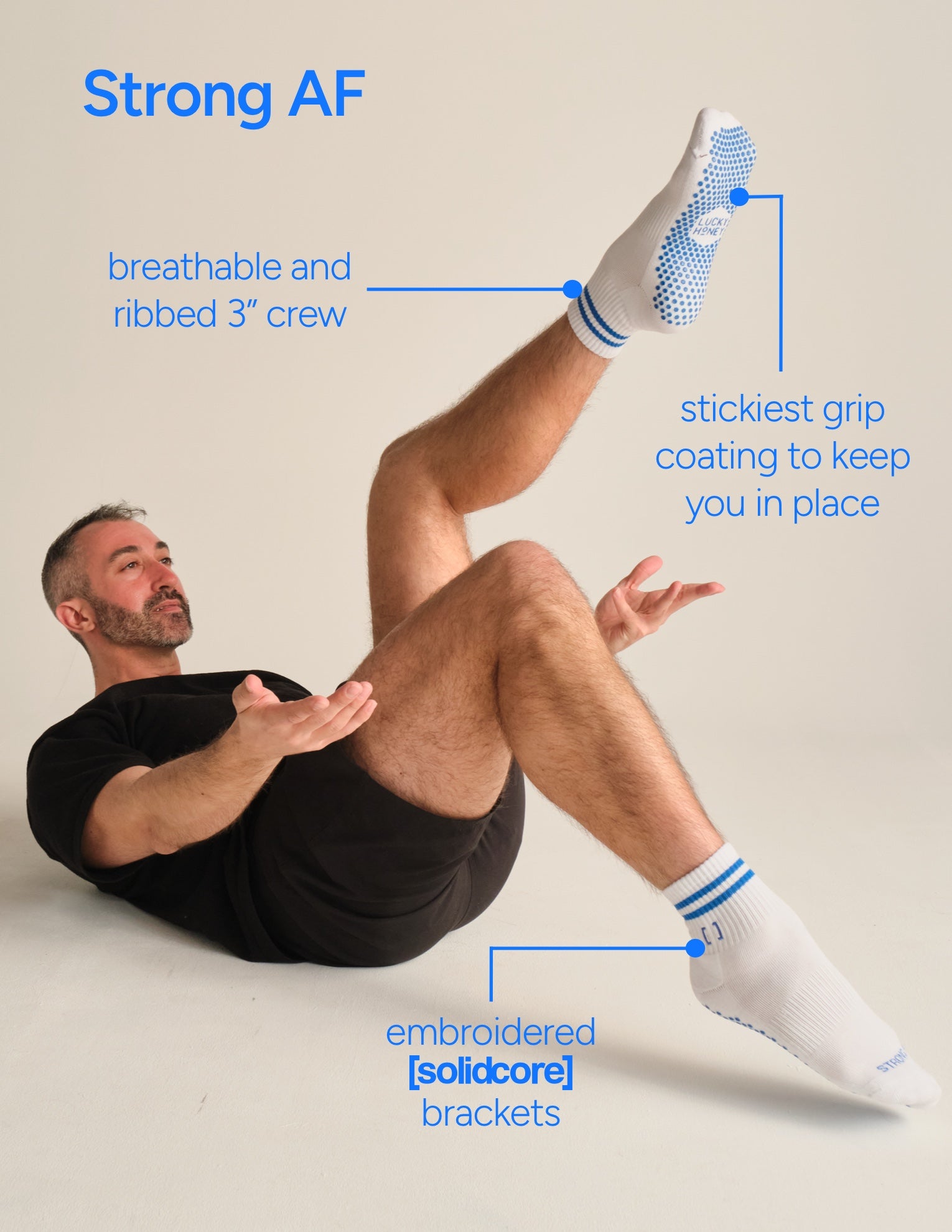 Cropped Crew Strong AF Grip Sock