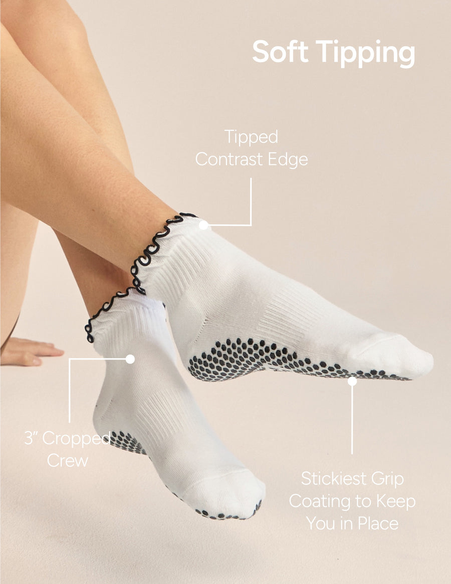 The Tipped Ruffle Grip Sock