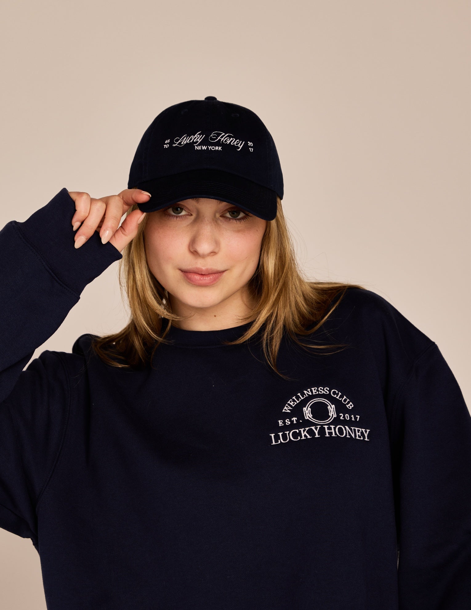 Lucky Honey Wellness Club Baseball Hat Navy