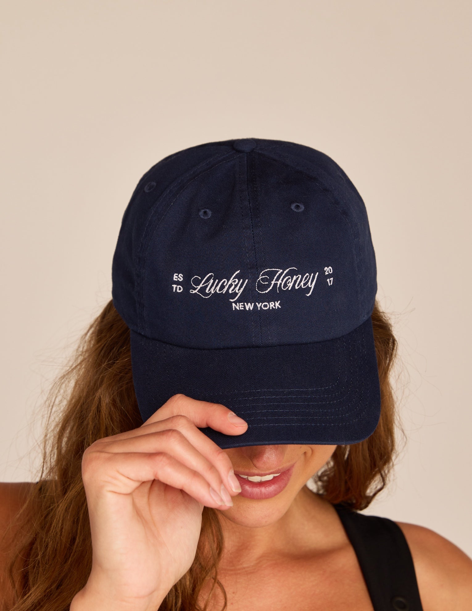 Lucky Honey Wellness Club Baseball Hat Navy