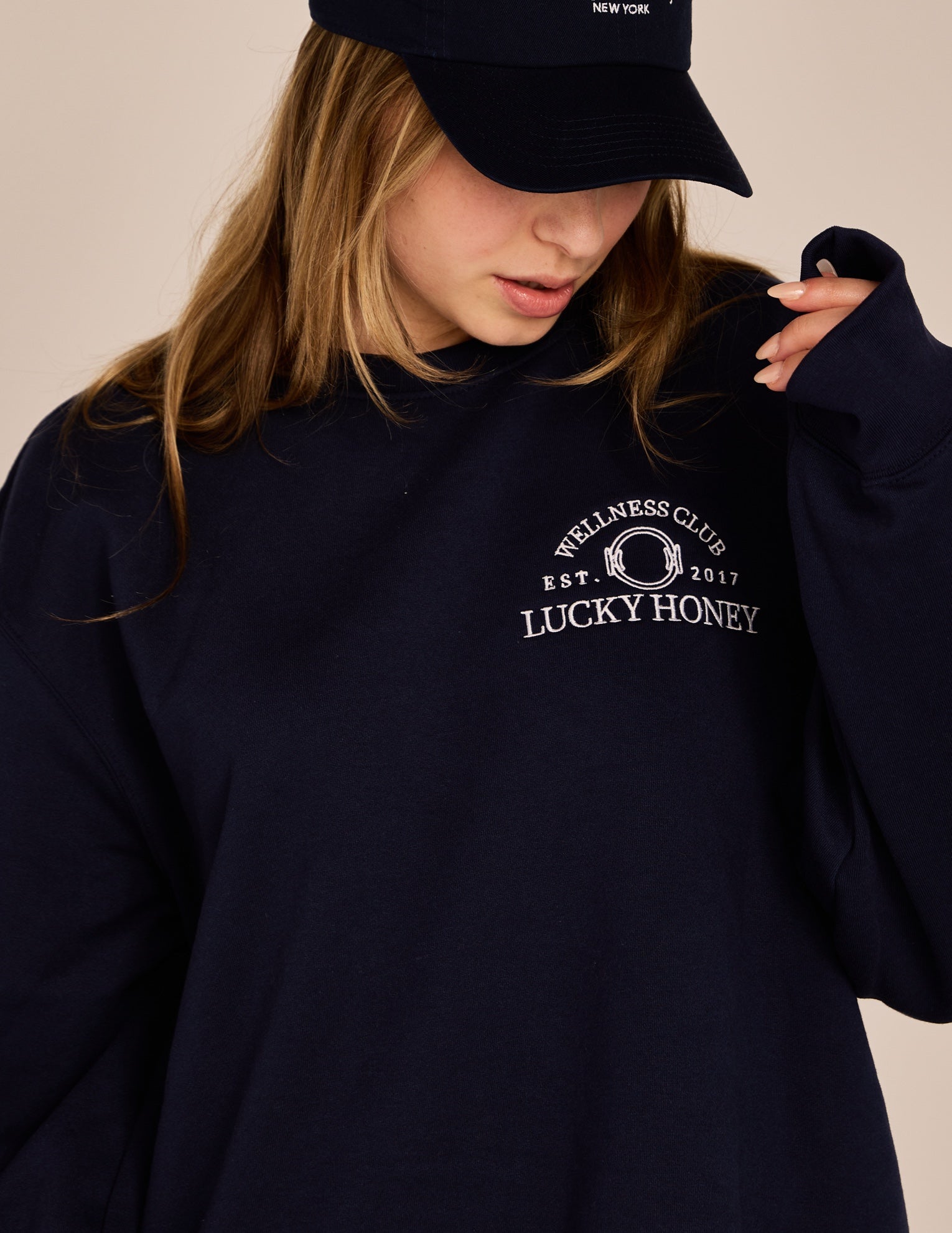 Lucky Honey Wellness Club Baseball Hat Navy