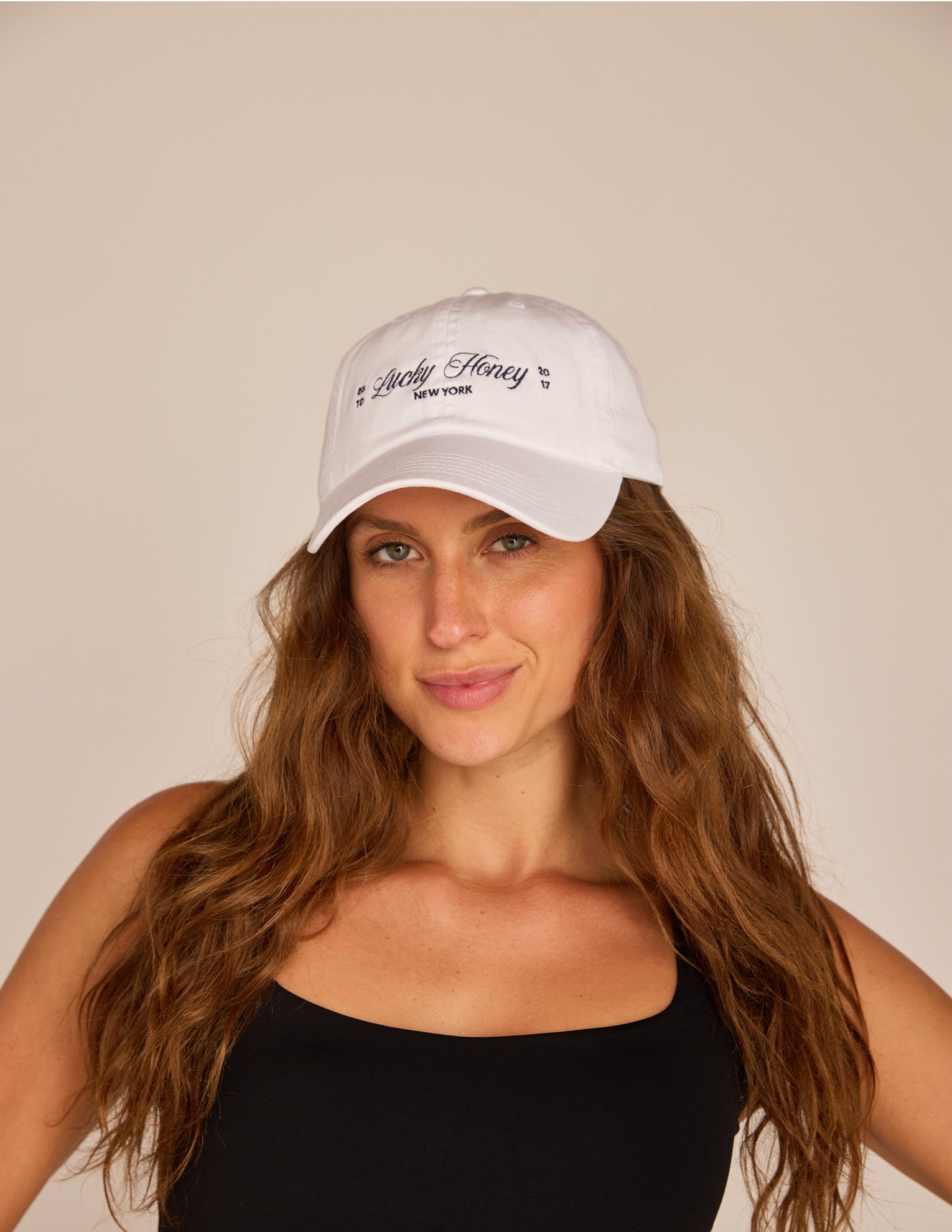Lucky Honey Wellness Club Baseball Hat White