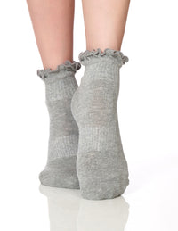 The Ruffle Grip Sock Grey