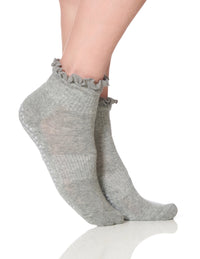 The Ruffle Grip Sock Grey