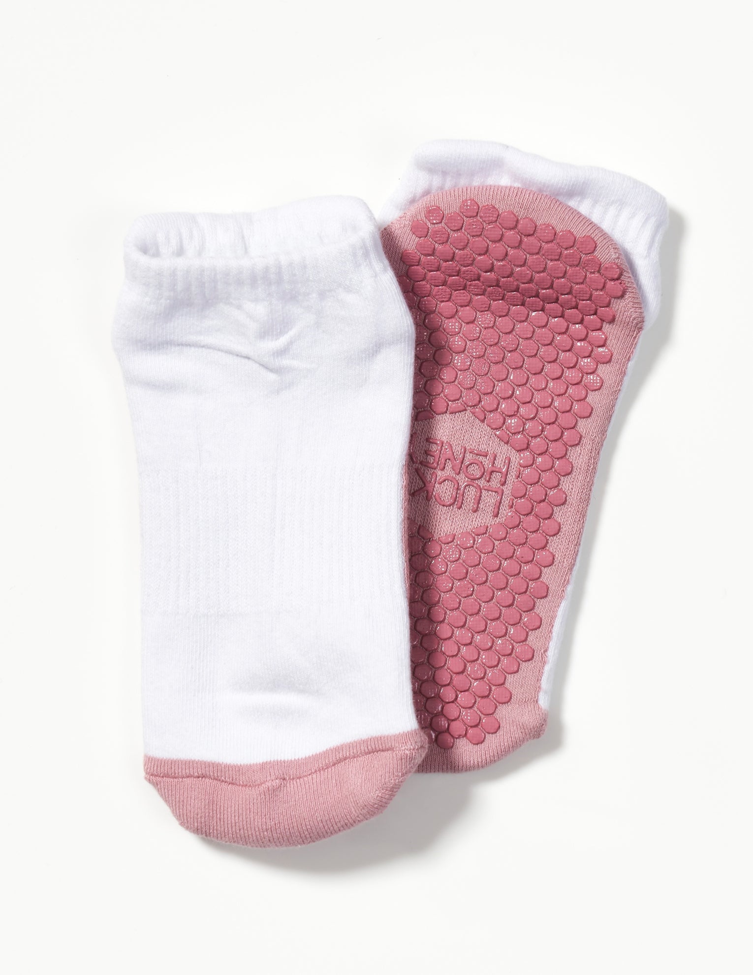 The Sneaker Grip Sock White & Rosie - Lucky Honey